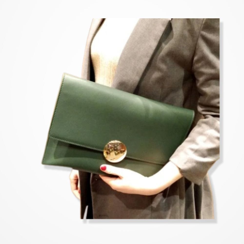 Pochette Femme Cuir Orange  Vert