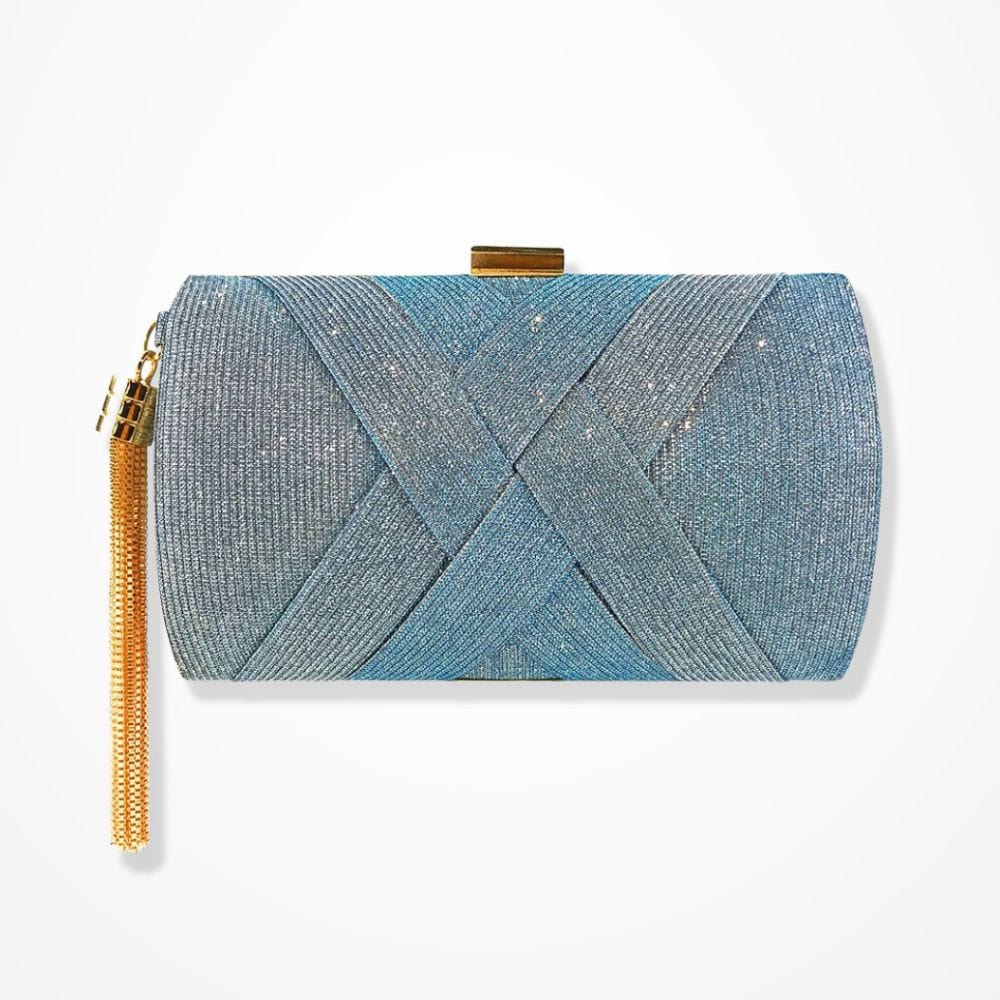 Pochette Femme Dorée  Bleu