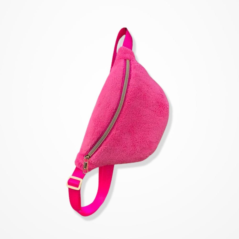 Pochette Femme Velours  Rose fluo