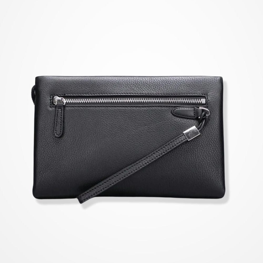 Pochette Homme En Cuir Noir 