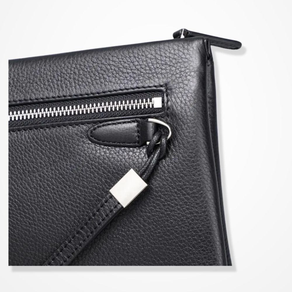 Pochette Homme En Cuir Noir 