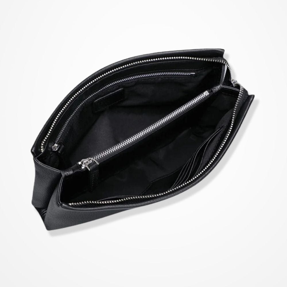 Pochette Homme En Cuir Noir 