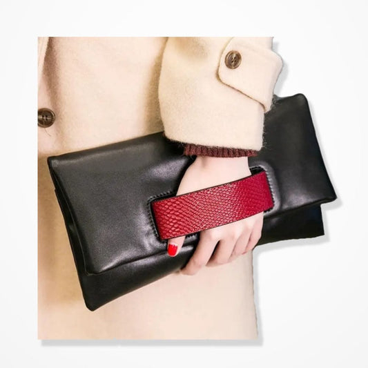 Pochette Luxe Femme Noir/Rouge