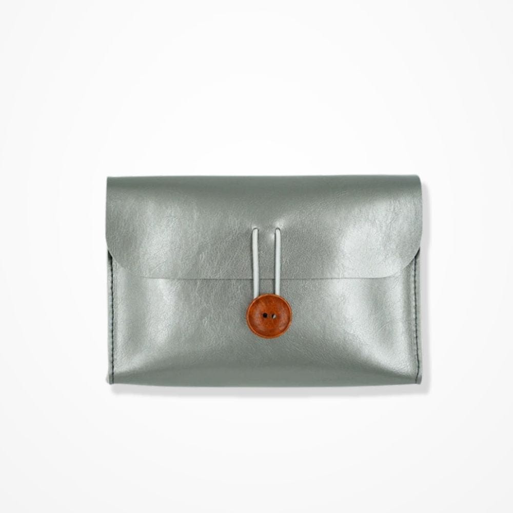 Pochette Maquillage Cuir  Argent brillant