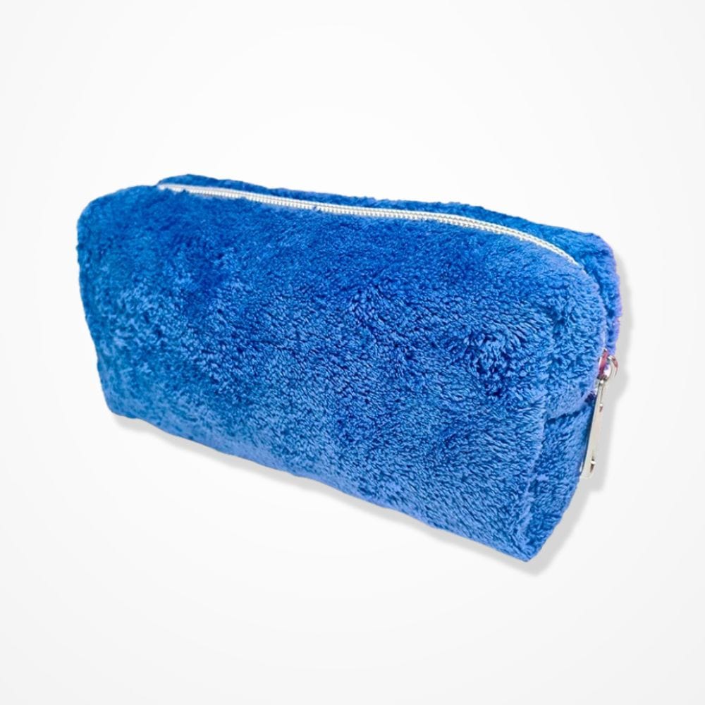 Pochette Maquillage Velours  Bleu