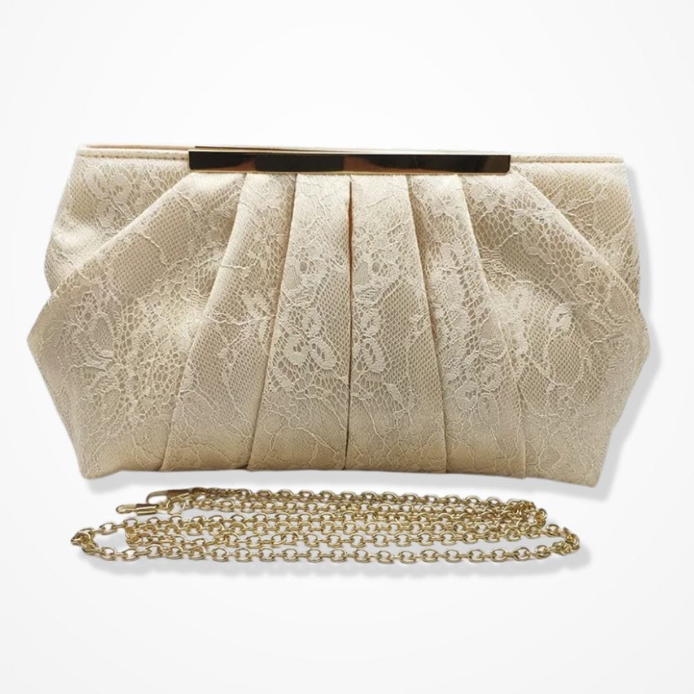 Pochette Mariage Dentelle  Abricot