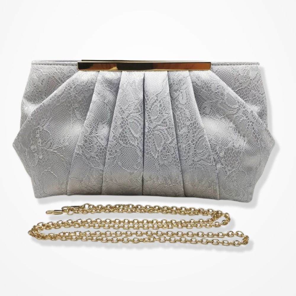 Pochette Mariage Dentelle  Argent