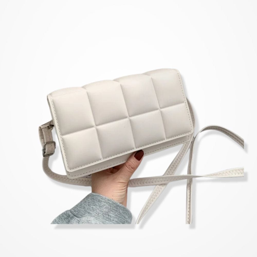 Pochette Matelassée Cuir  Blanc