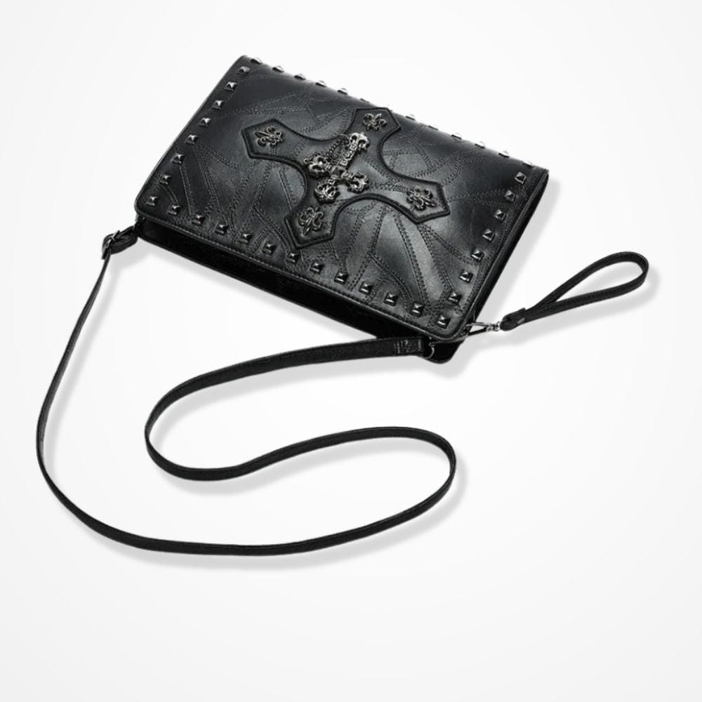 Pochette Noire Épaisse En Bandoulière Pour Homme