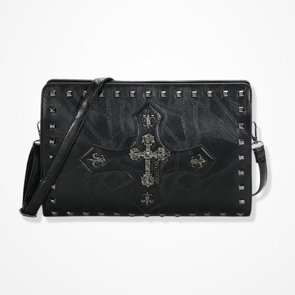 Pochette Noire Épaisse En Bandoulière Pour Homme