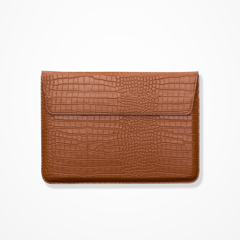 Pochette Ordinateur En Cuir  Croco marron / 11 pouces