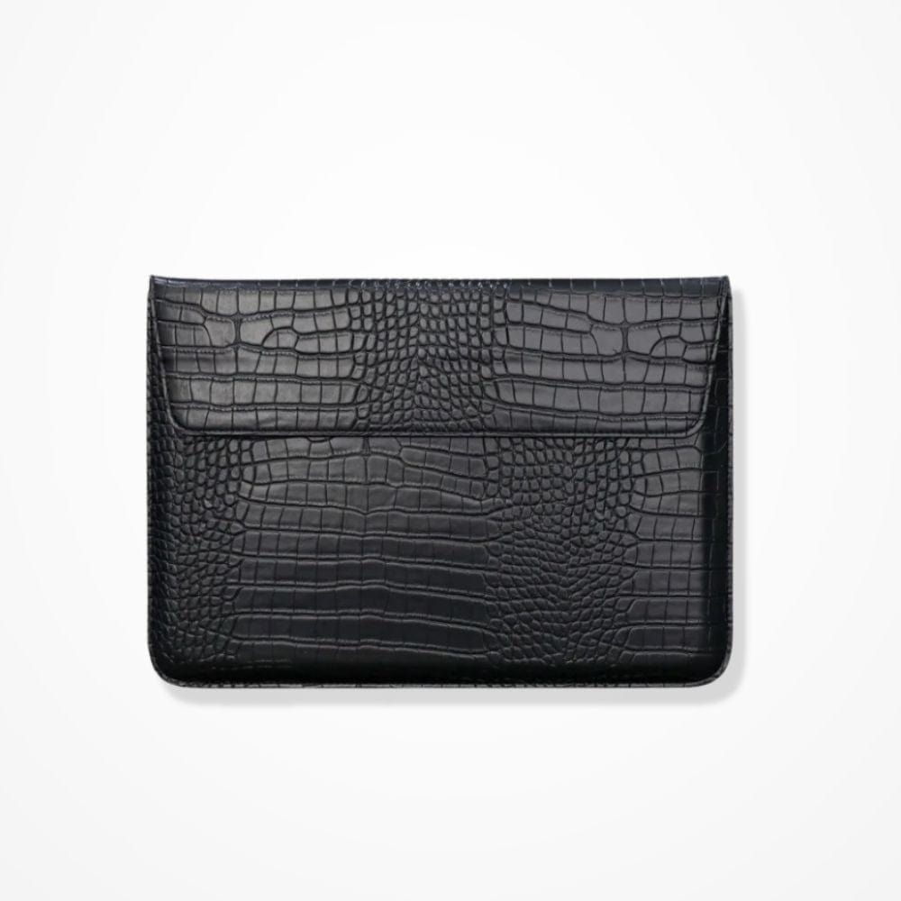 Pochette Ordinateur En Cuir  Croco noir / 11 pouces