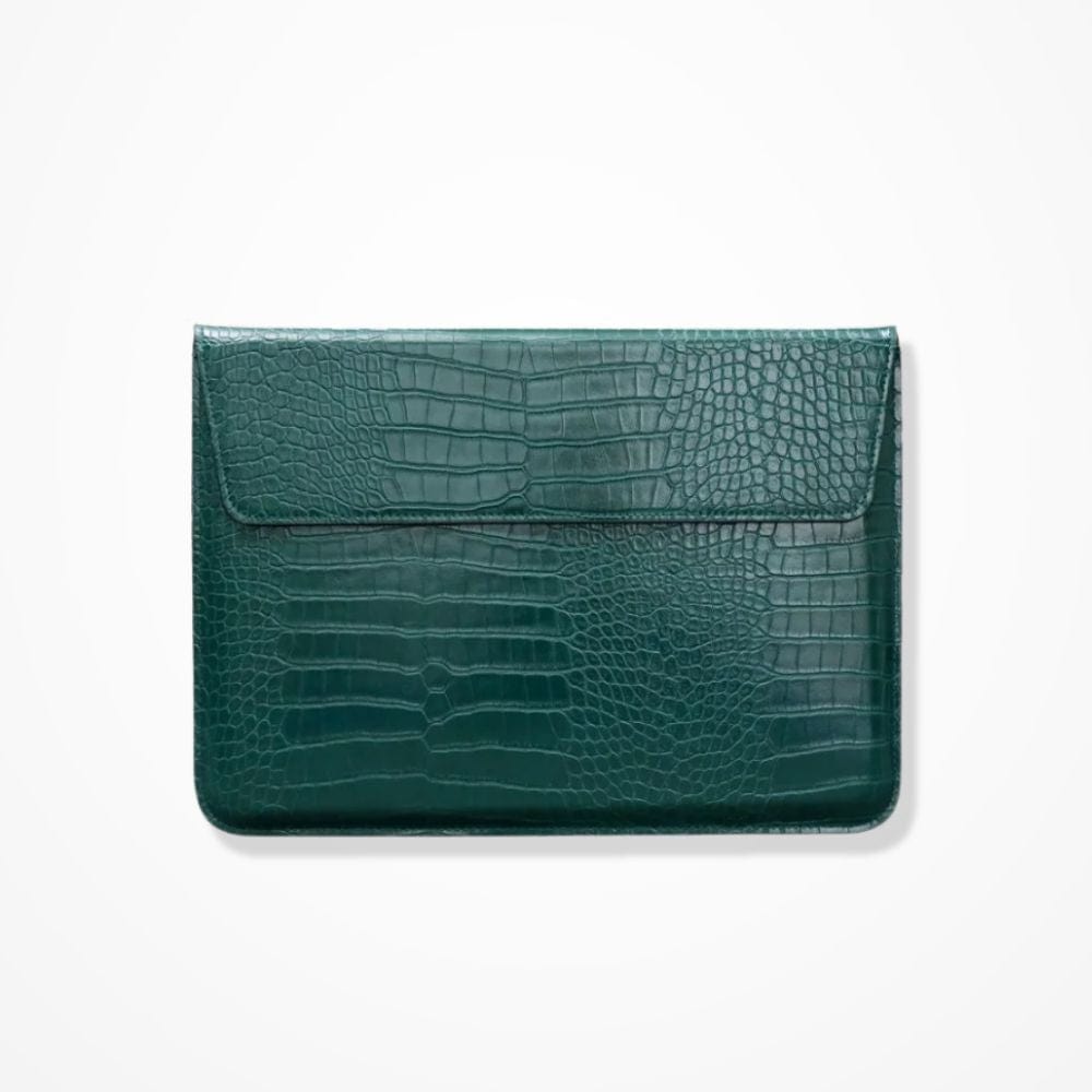 Pochette Ordinateur En Cuir  Croco vert / 11 pouces