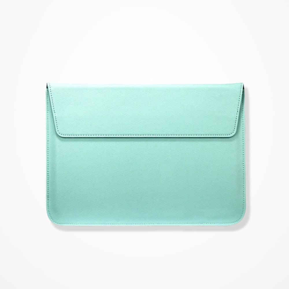 Pochette Ordinateur En Cuir  Turquoise / 11 pouces