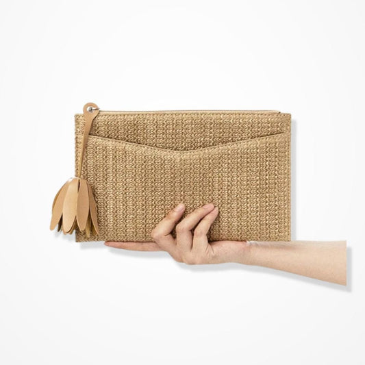 Pochette Pompon Paille