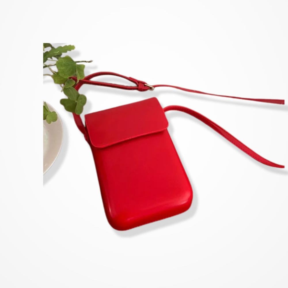 Pochette Portable Cuir Femme Rouge