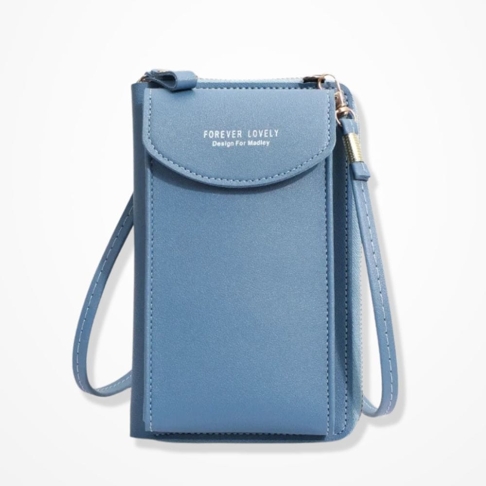 Pochette Portefeuille Téléphone Portable Femme Bleu