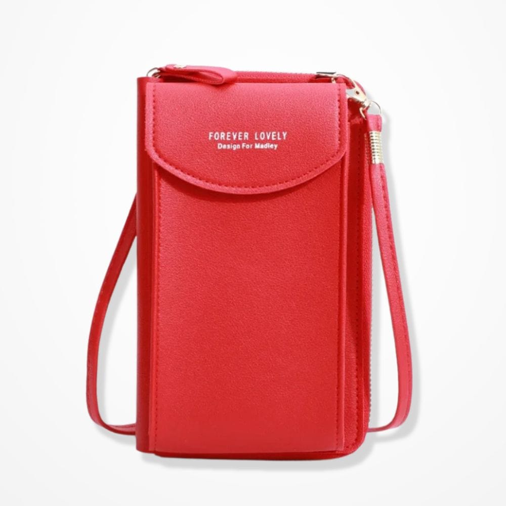 Pochette Portefeuille Téléphone Portable Femme Rouge