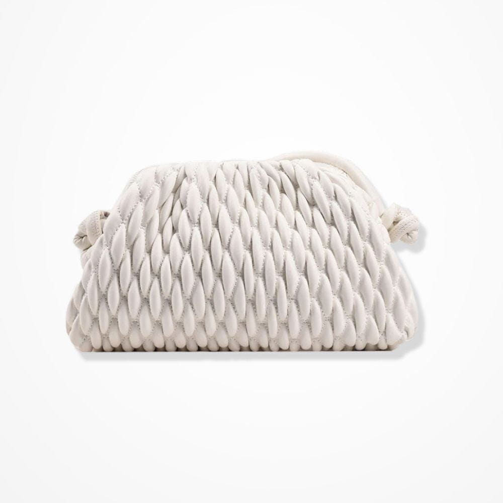 Pochette Sac En Cuir Tressé  Blanc