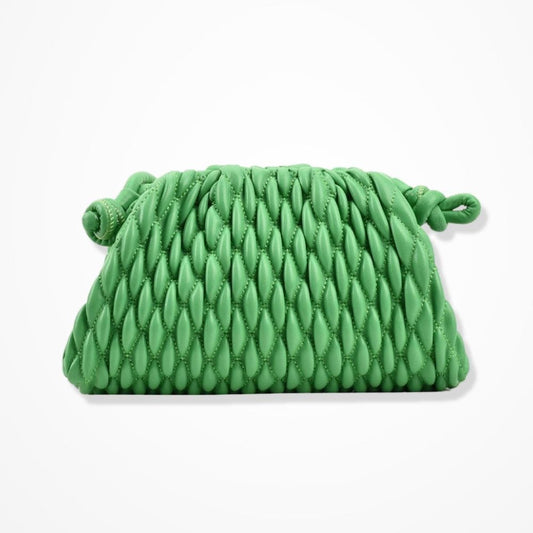 Pochette Sac En Cuir Tressé  Vert