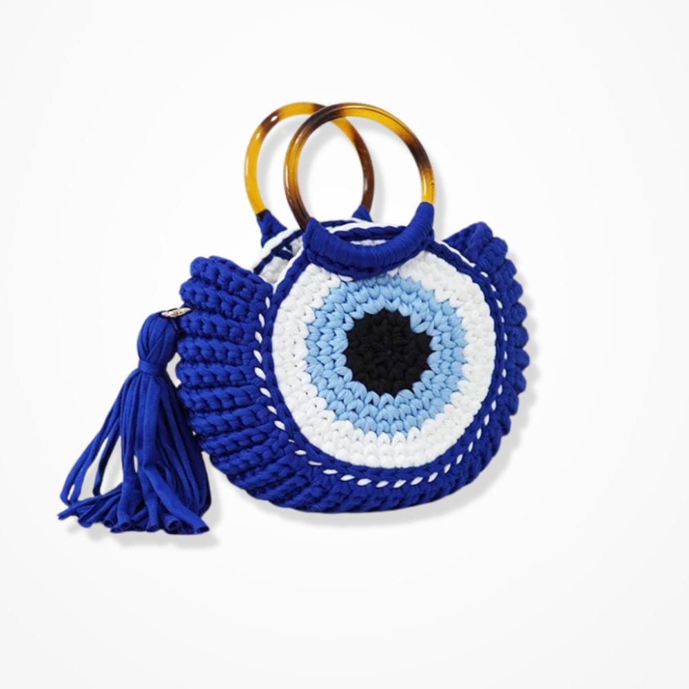 Pochette Sac Femme Au Crochet  Bleu