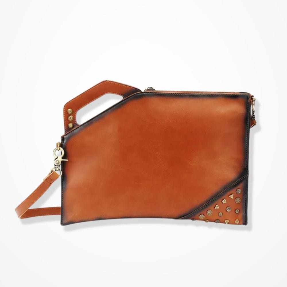 Pochette Sacoche Cuir Homme Marron 