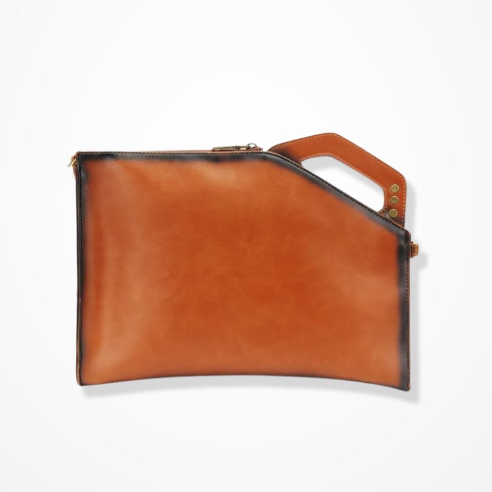 Pochette Sacoche Cuir Homme Marron 