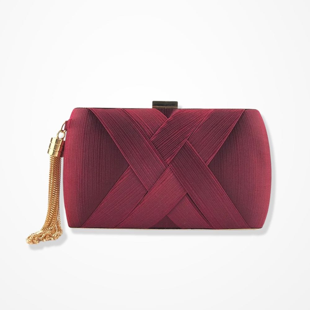 Pochette Satin Mariage  Bordeaux