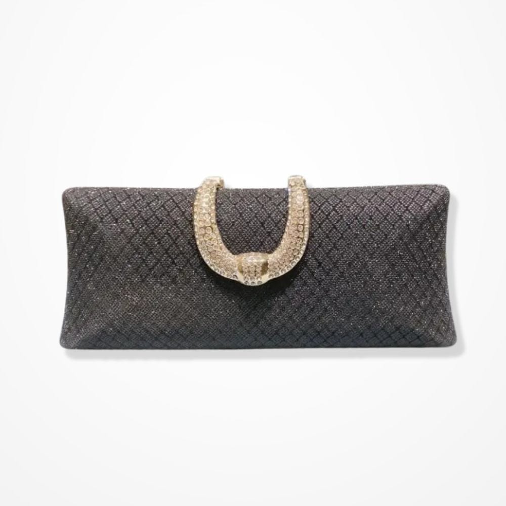 Pochette Soirée Dorée  Noir