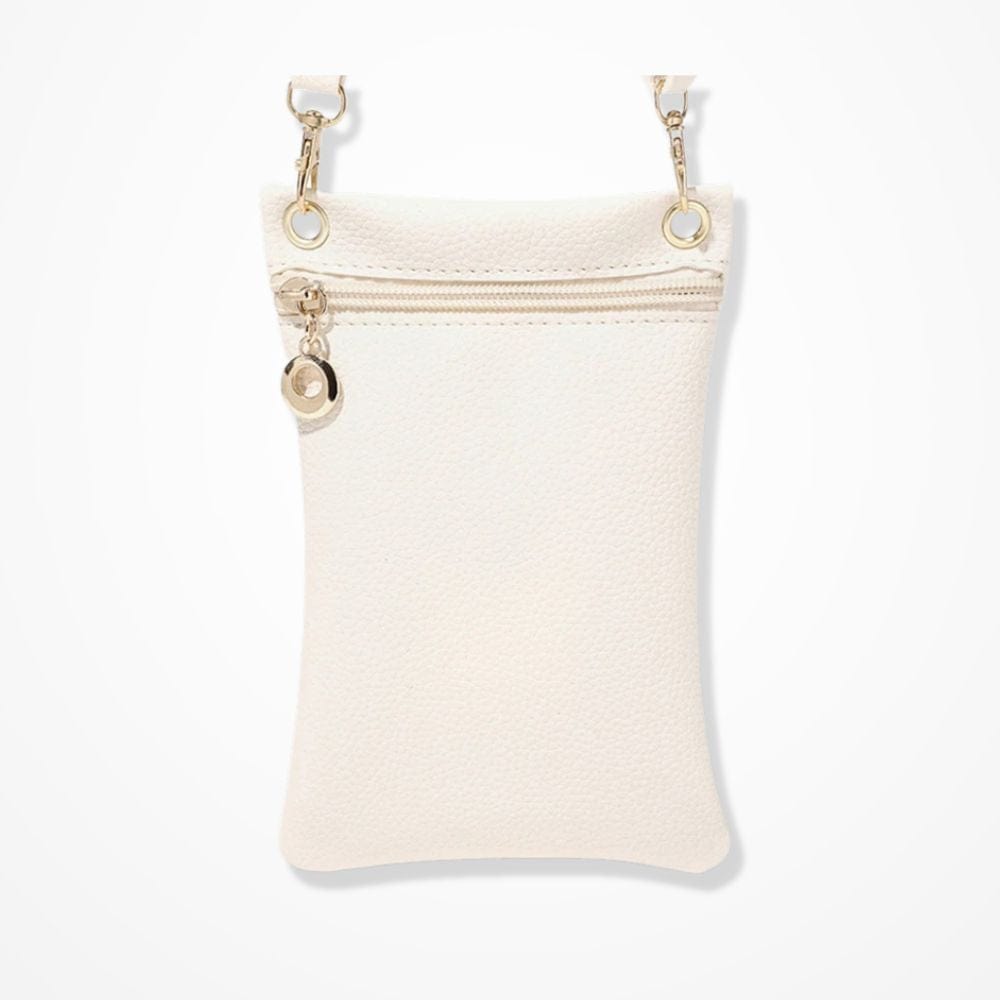 Pochette Téléphone Bandoulière Cuir  Blanc