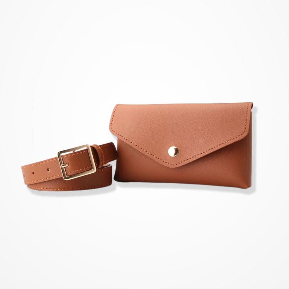 Pochette Téléphone Ceinture Femme Marron