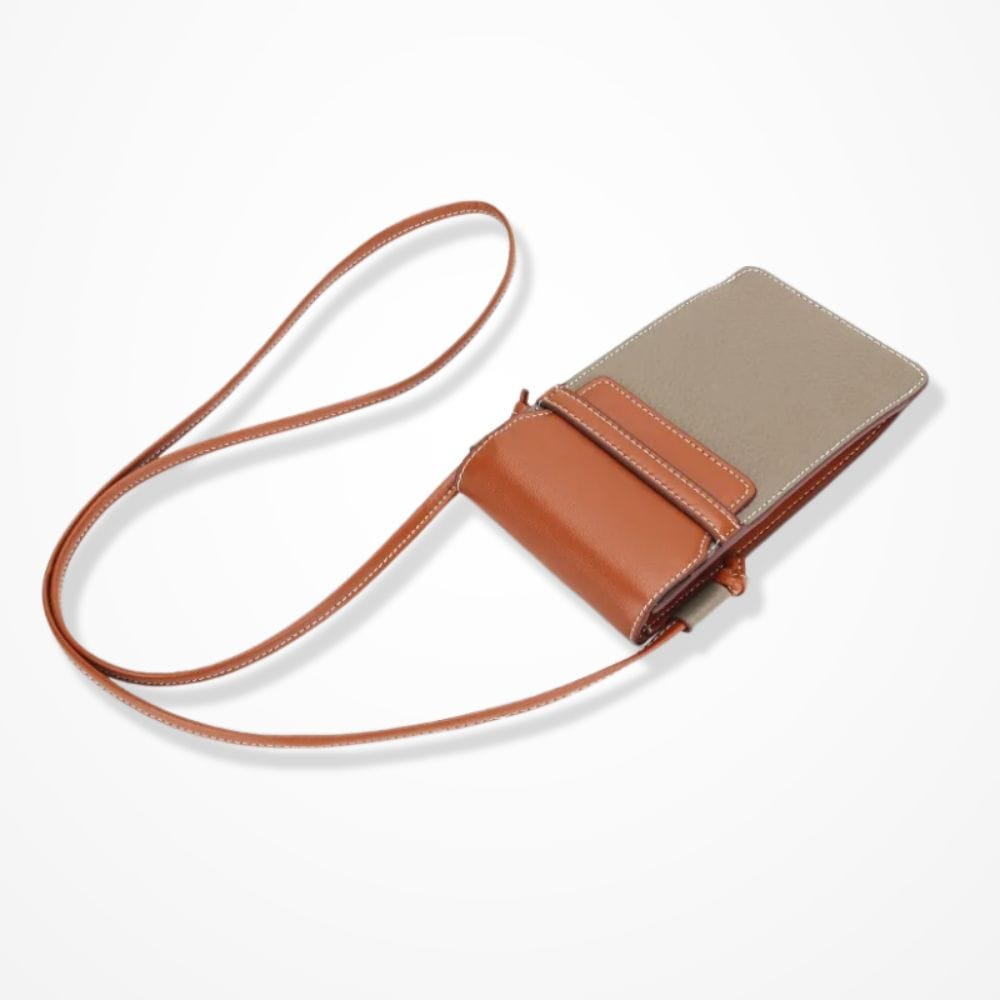 Pochette Téléphone Cuir  Gris