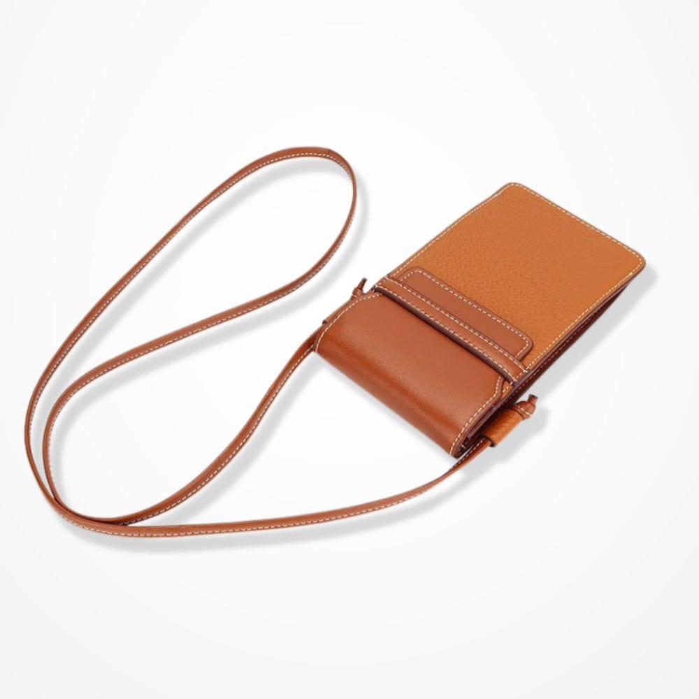 Pochette Téléphone Cuir  Marron