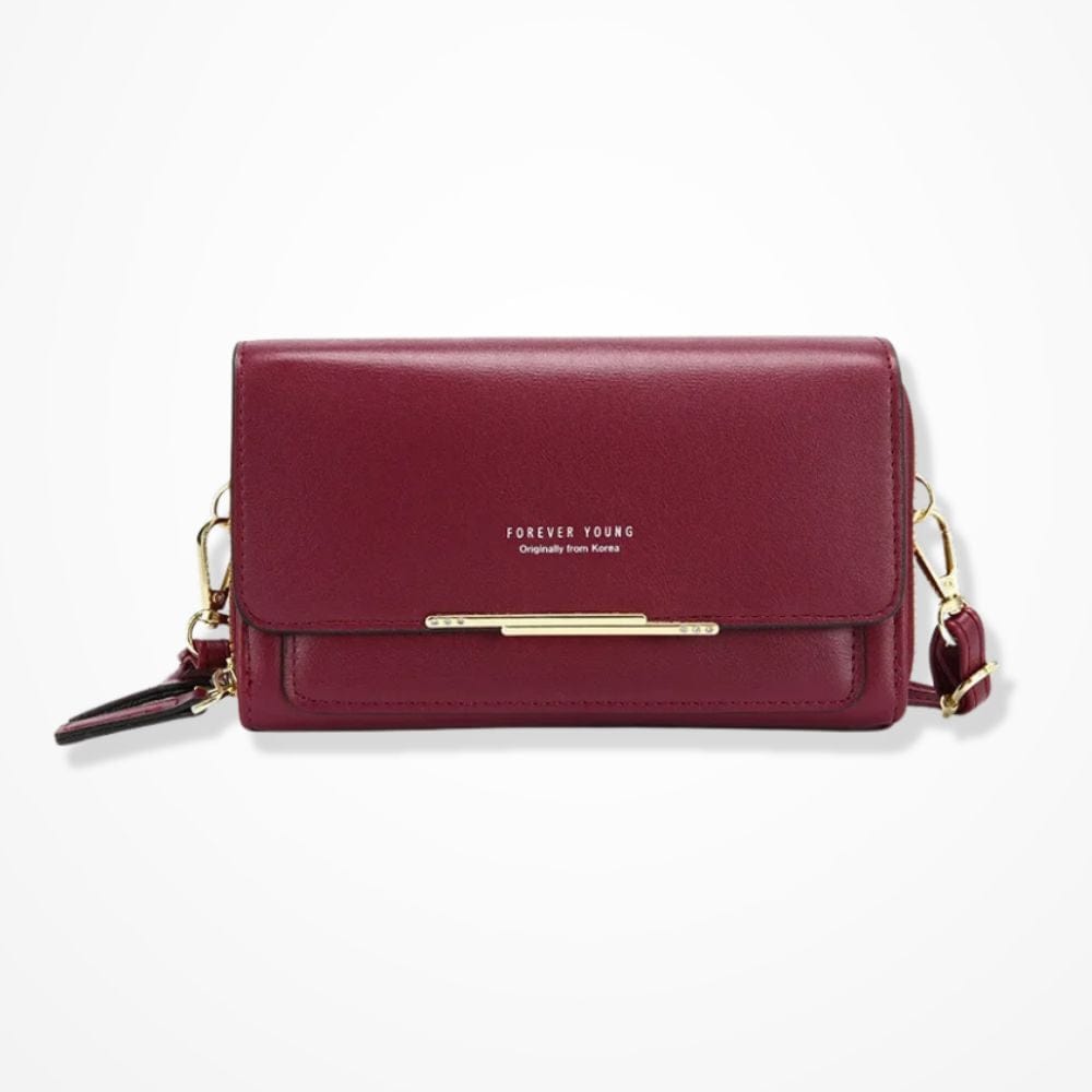 Pochette Téléphone Portefeuille Femme  Bordeaux