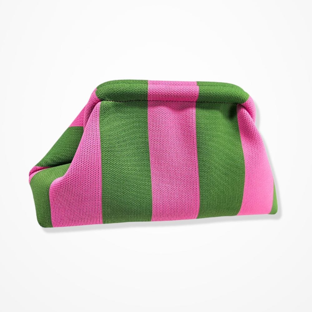 Pochette Tricot  Rose/vert