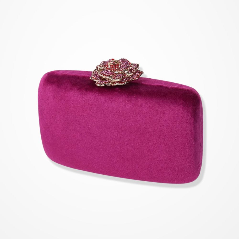 Pochette Velours Noir  Violet