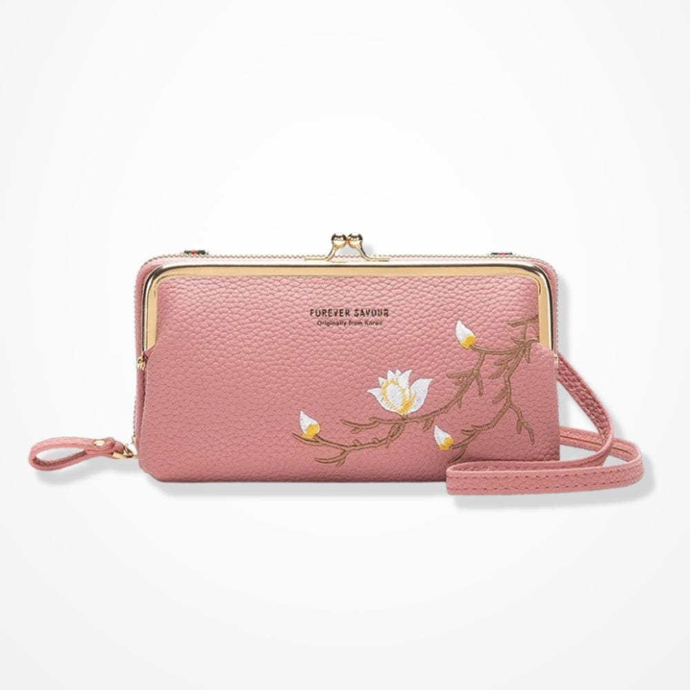 Portefeuille Avec Pochette Pour Téléphone Rose