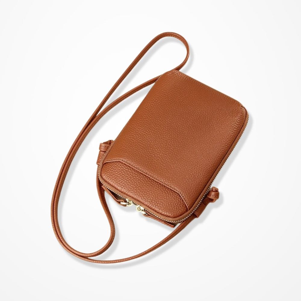 Portefeuille Pochette Bandoulière Marron