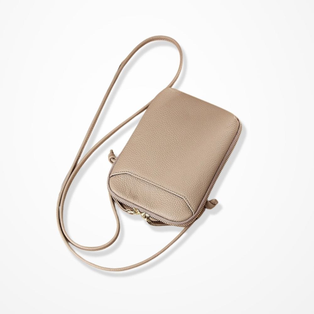 Portefeuille Pochette Bandoulière Taupe