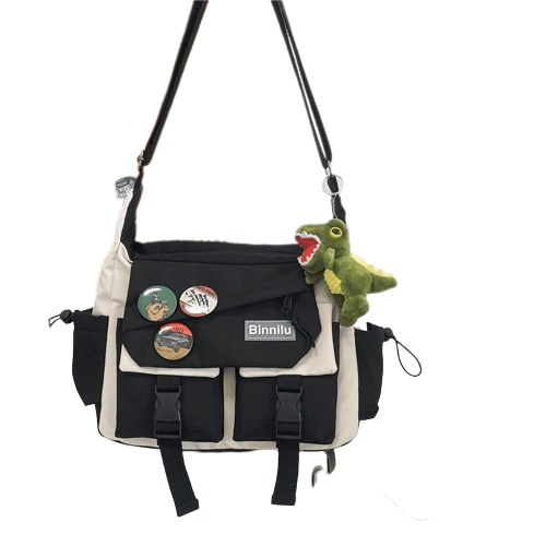 Sac à Bandoulière Femme Avec Rangement - LuxeFem White Badge Pendant