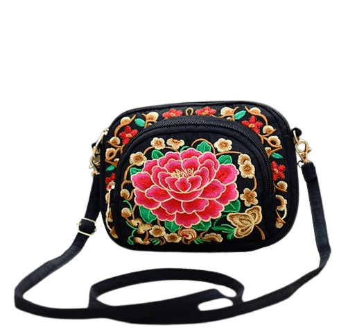 Sac à Bandoulière Femme Fleurs - Floral Chic Rouge