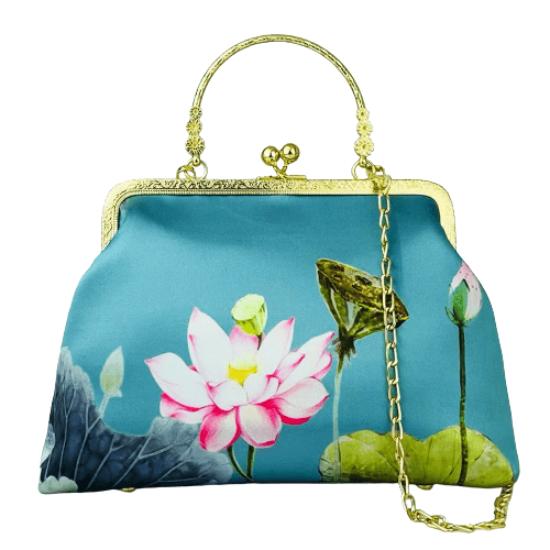 Sac à Bandoulière Motif Fleur Bleu Femme - FlowBlue Modèle 1