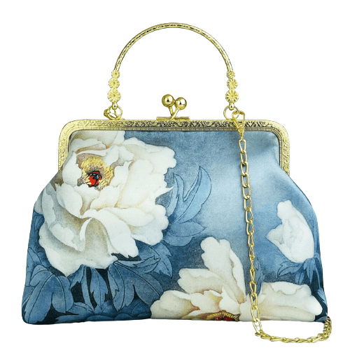 Sac à Bandoulière Motif Fleur Bleu Femme - FlowBlue Modèle 2