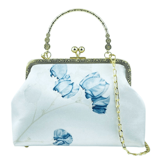 Sac à Bandoulière Motif Fleur Bleu Femme - FlowBlue Modèle 4