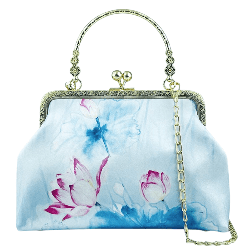 Sac à Bandoulière Motif Fleur Bleu Femme - FlowBlue Modèle 5