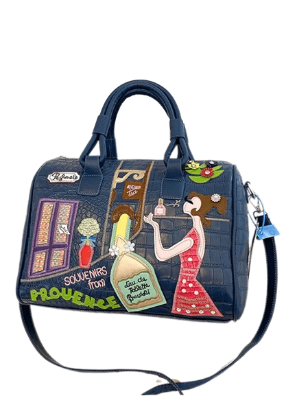 Sac à Main avec Dessin de Femme - GlamTouch Bleu / 32x17x24cm