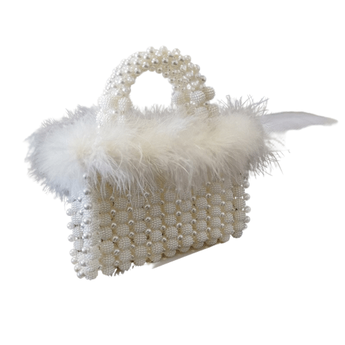 Sac à Main Blanc pour Femme Tendance - BlancGlam Fourrure blanc / 19x14x7cm