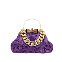 Sac à Main Chaîne Femme - Chiclet Violet / 27x17x10cm