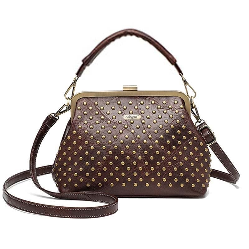 Sac à Main Clouté Femme - GlamTrend Marron