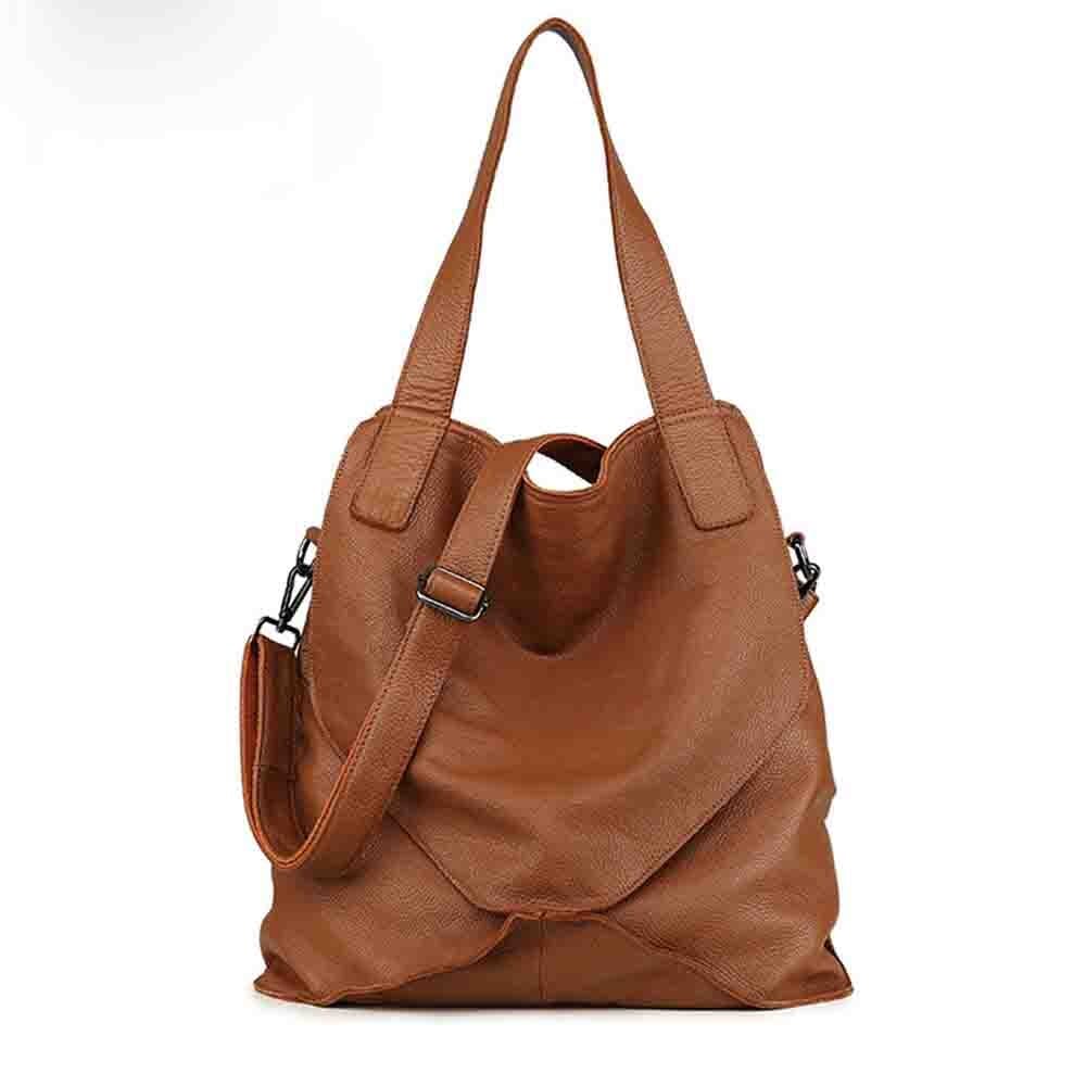 Sac à Main en Cuir Souple - Luxe Divin Marron / 37 x 18 x 40cm